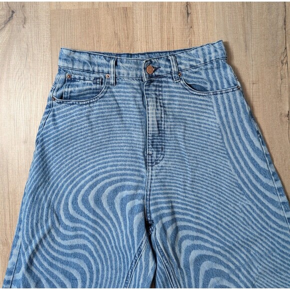 BDG Urban Outfitters Size 28 Rih High Rise Extreme Baggy Sonic Wave Blue Jeans - Picture 6 of 12